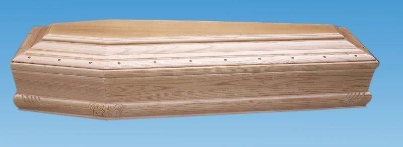 cassa funebre in legno chiaro
