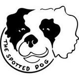 Logo of a dog's face, black and white, with text "The Spotted Dog" around the face.
