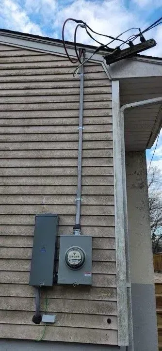 There is a meter on the side of a house.