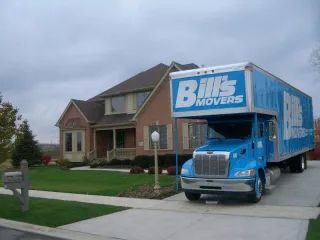 Moving Truck in front of House — Highland, IN — Bill's Movers & U-Lock Storage