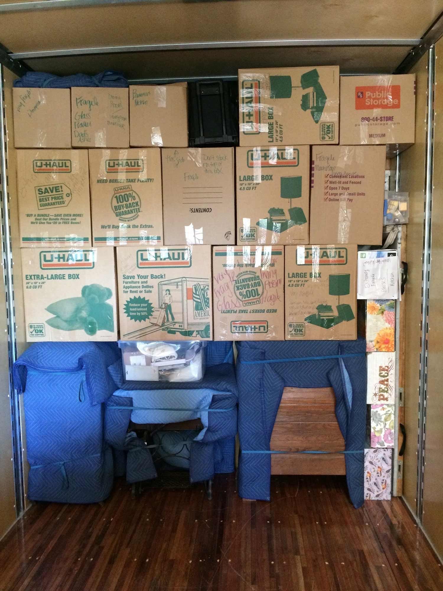 Boxes and Furniture on Truck — Highland, IN — Bill's Movers & U-Lock Storage