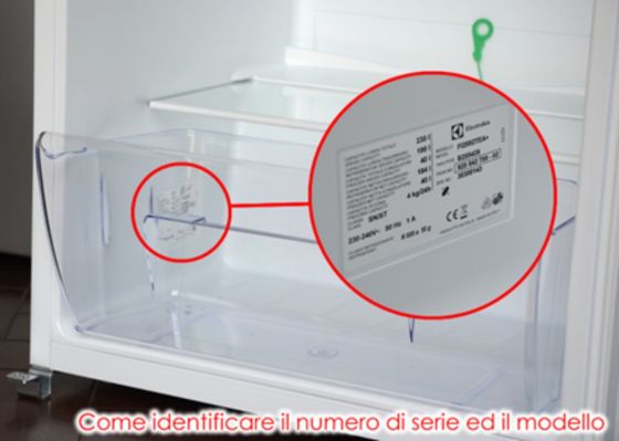 Etichetta identificativa frigorifero