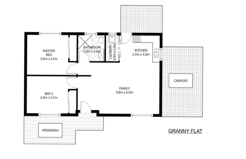 granny flat floor plan