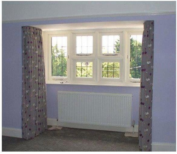 lilac and grey curtain pattern