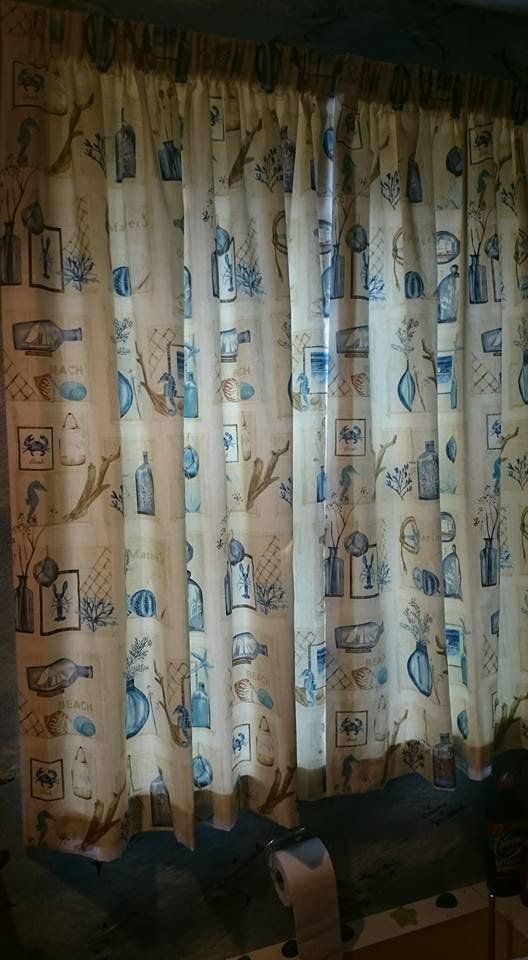 ship in a bottle curtain pattern