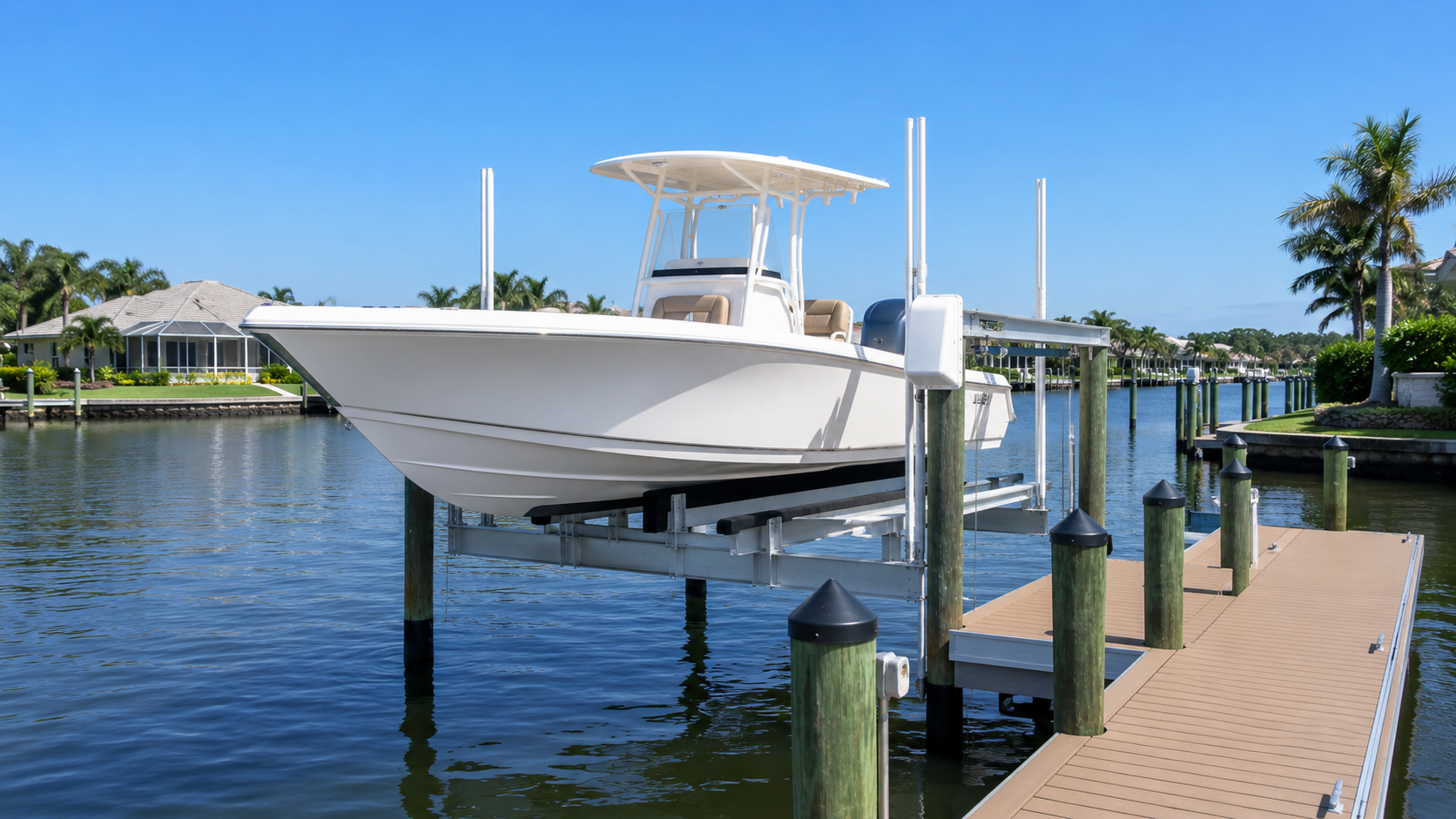 storage solutions using a boat lift