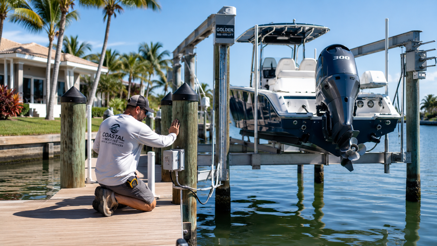 marina equipment inspection before boat lift installation