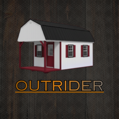 WHITE LOFTED BARN CABIN WITH RED TRIM CABIN HAS FRONT PORCH