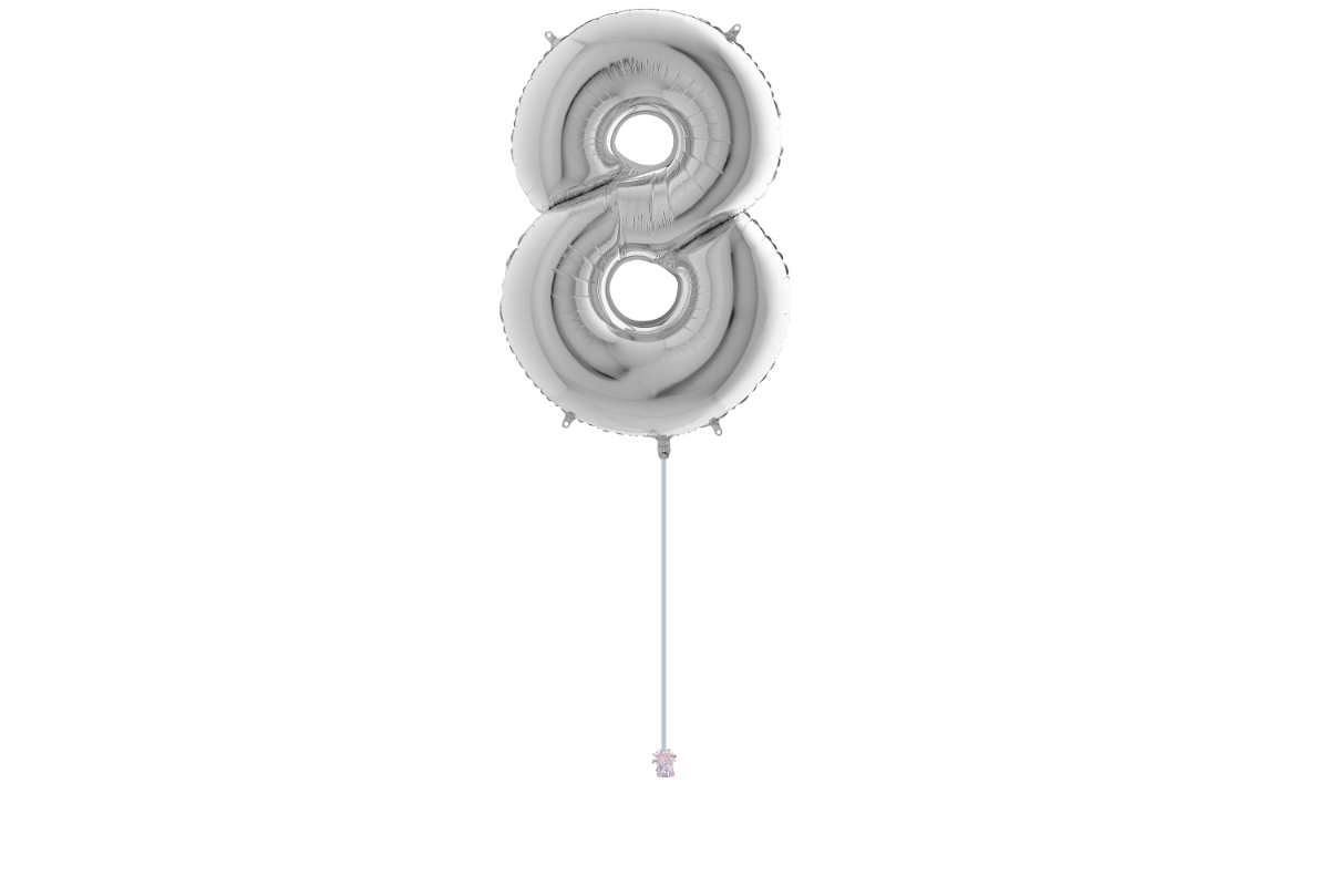 Gemar number 8 shaped foiled silver 40