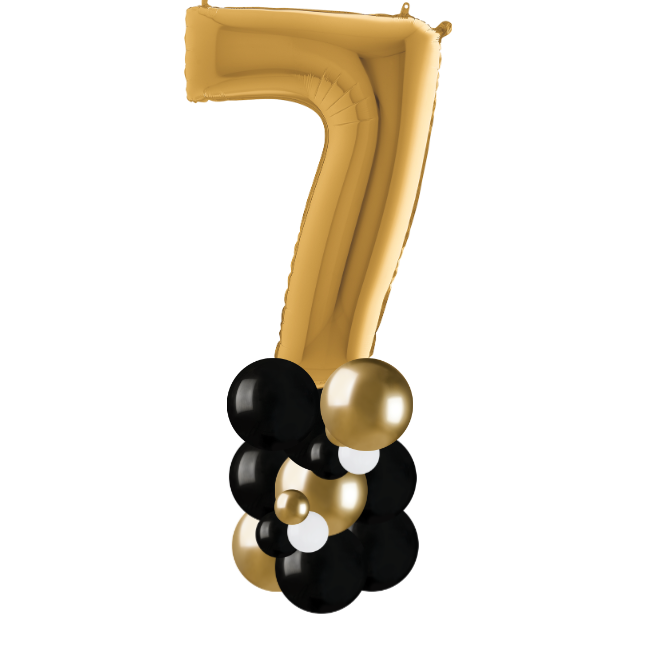 Gold and black column number 7