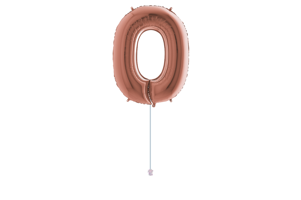 Gemar number 0 shaped Rose gold foiled 40