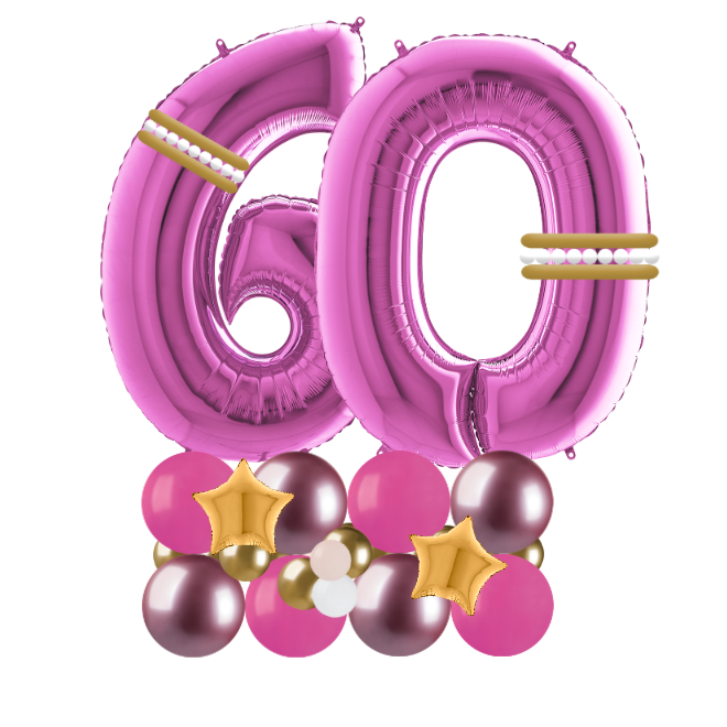 pink and gold signature number 60