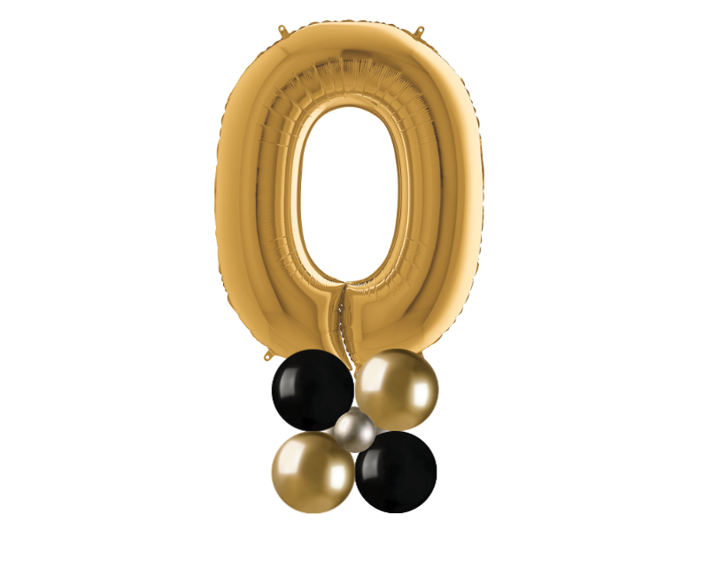 Gold and black stack number 0