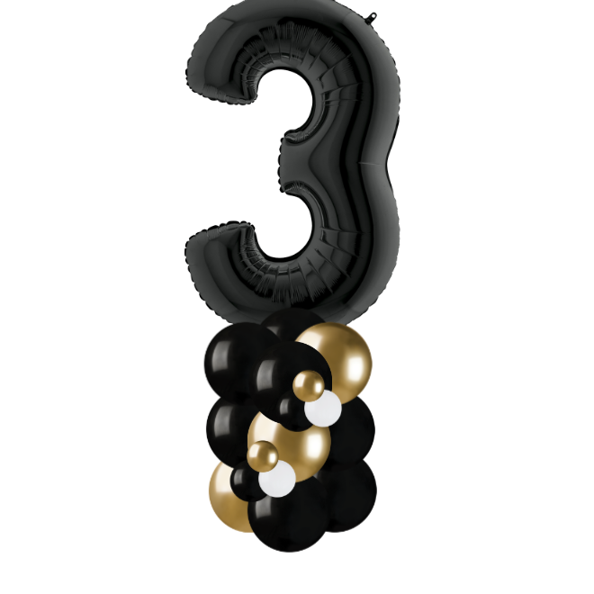 Black and gold column number 3