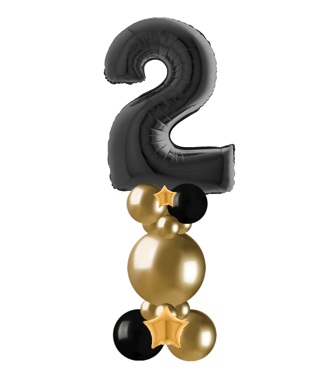 Black and gold bubble column number 1
