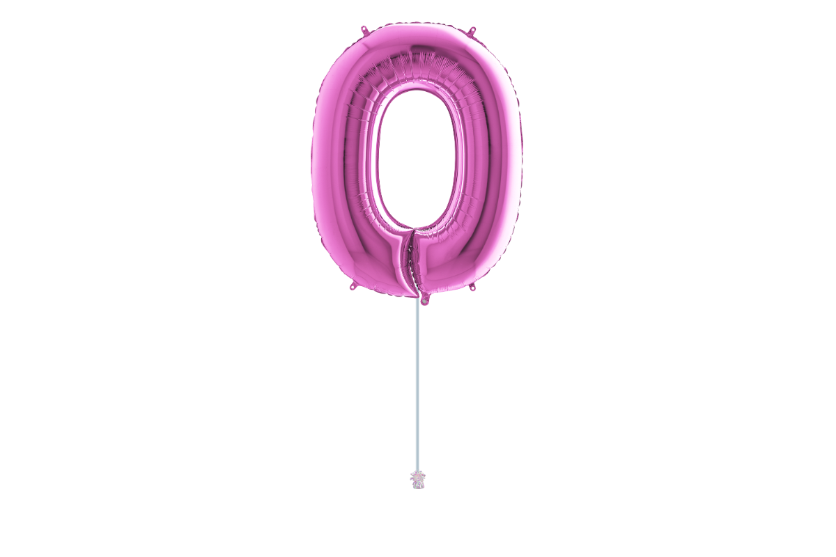 Gemar number 0 shaped Fuxia foiled 40