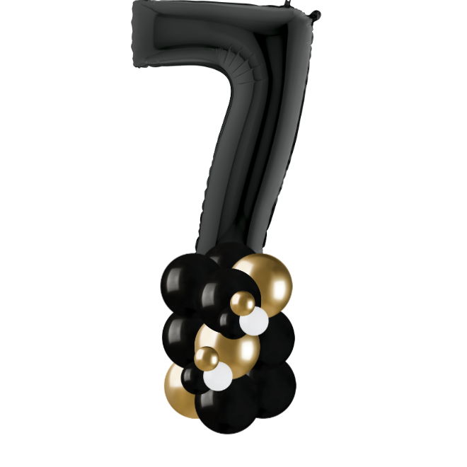 Black and gold column number 7