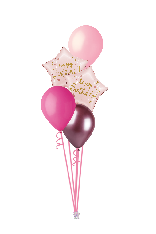 happy birthday pink luxury helium
