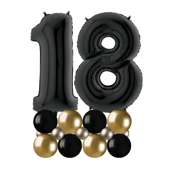 Black and gold luxury number 18