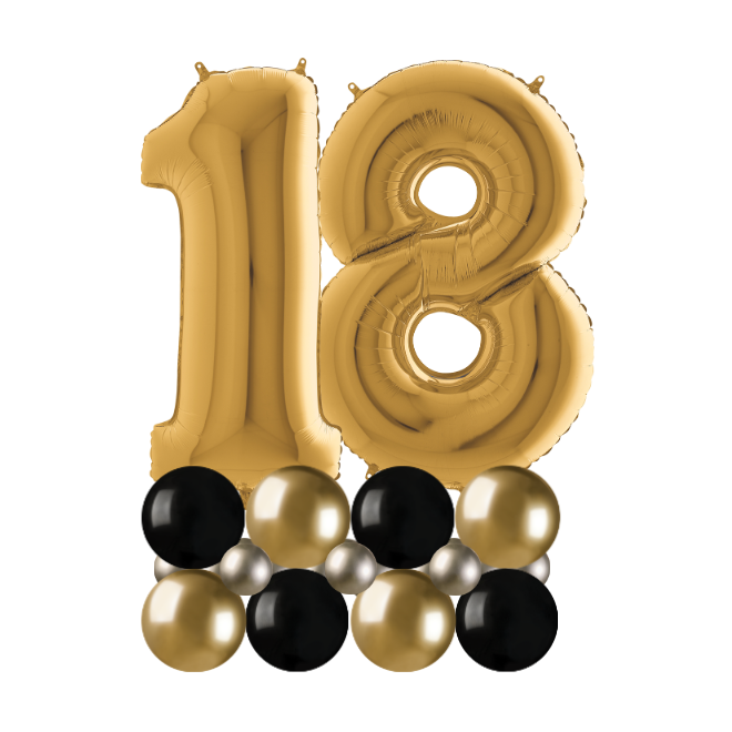 gold and black luxury number 18