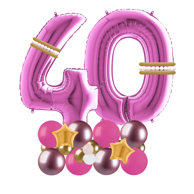 pink and gold signature number 40