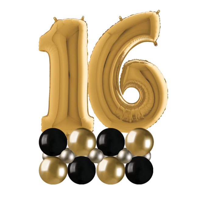 gold and black luxury number 16