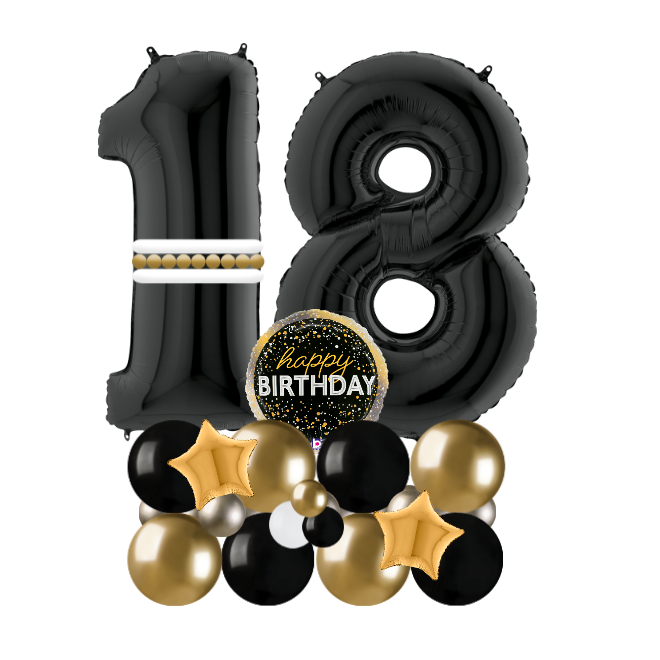 black and gold signature number 18