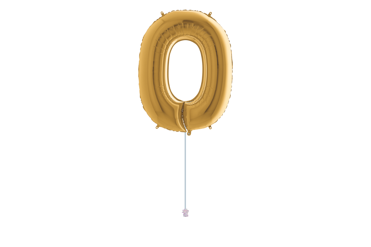 Gemar number 0 shaped foiled gold 40