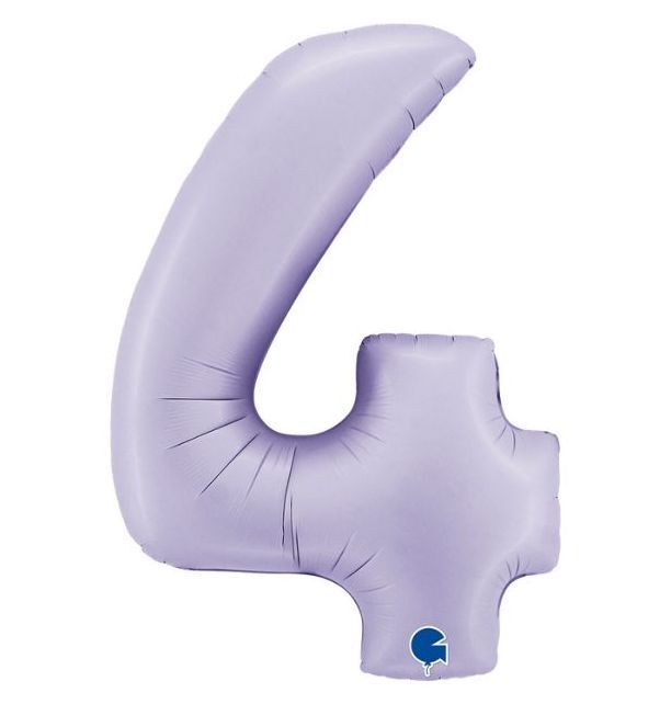 Gemar number 4 shaped foiled lilac 40