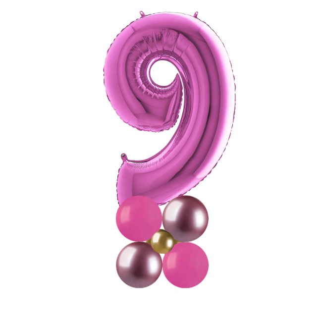 pink and gold stack number 9
