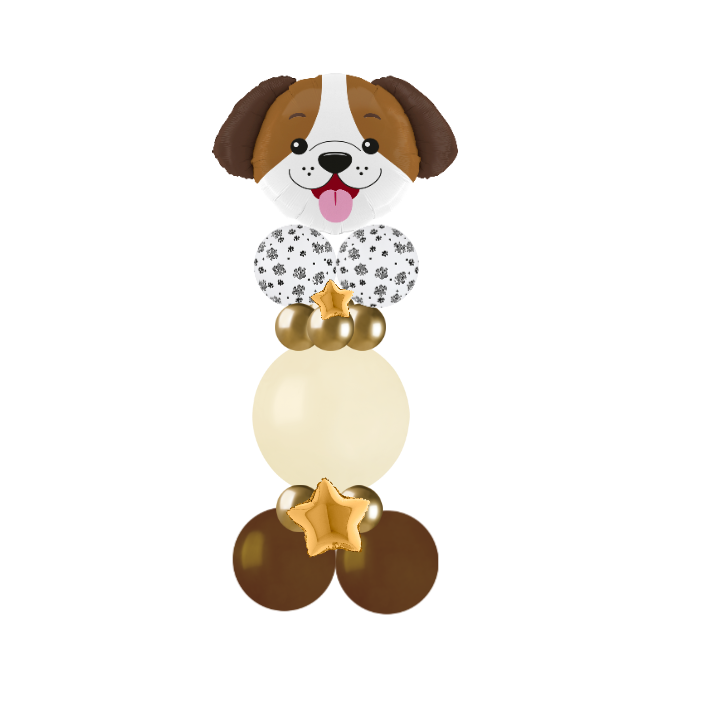 Cute puppy bubble column