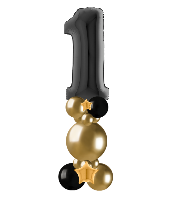 Black and gold bubble column number 2