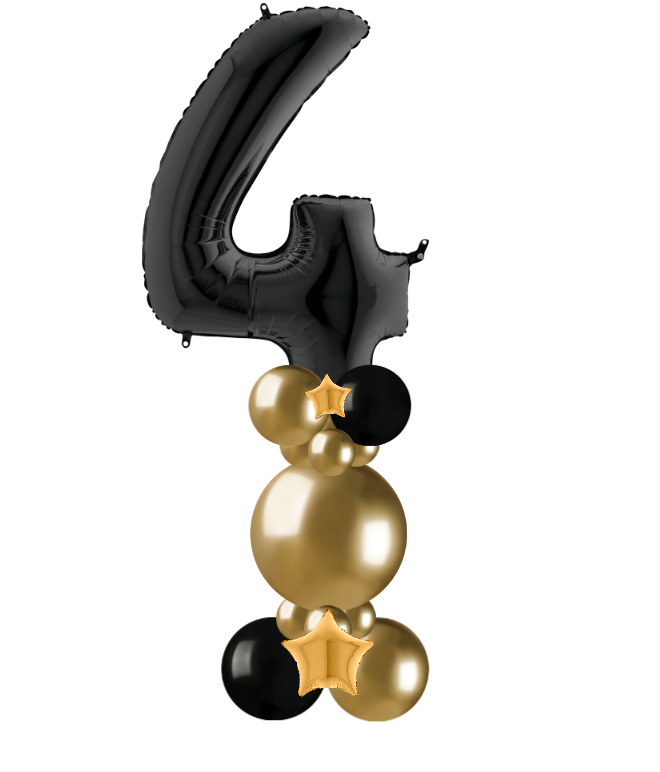 Black and gold bubble column number 4