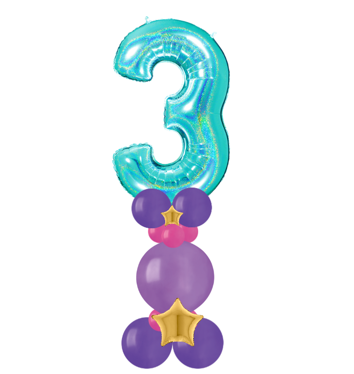 Pink and purple bubble column number 3