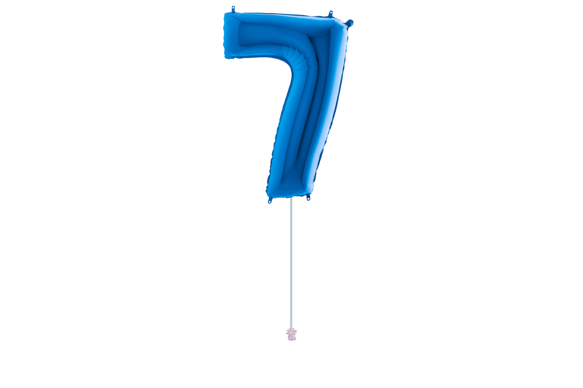 Gemar number 7 shaped foiled Blue 40