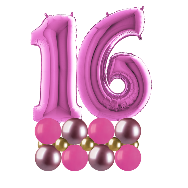 pink and gold luxury number 16