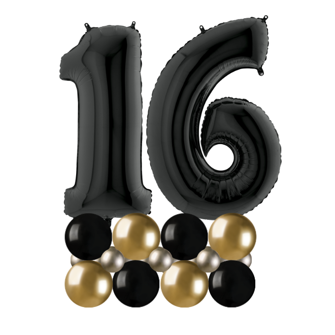 Black and gold luxury number 16