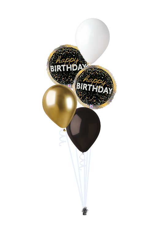 Black and gold luxury helium