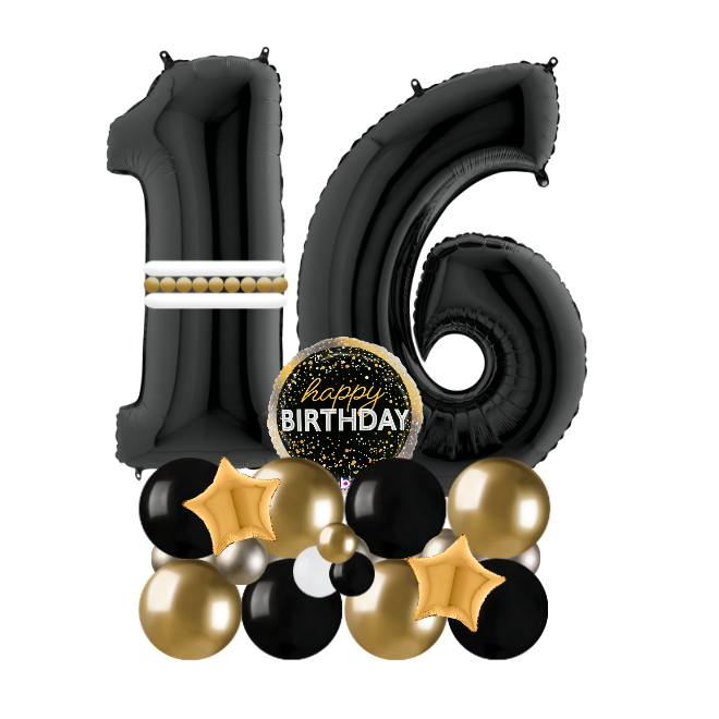 black and gold signature number 16