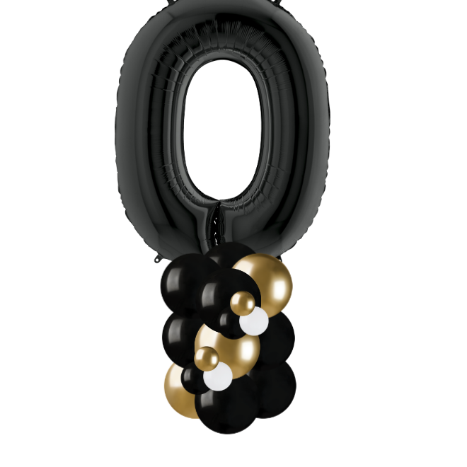 Black and gold column number 0