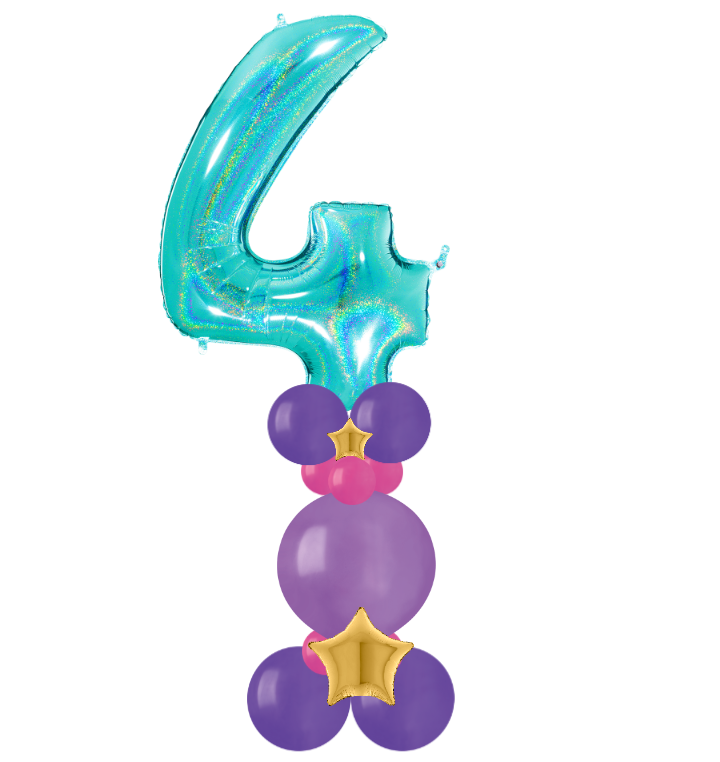 Pink and purple bubble column number 4