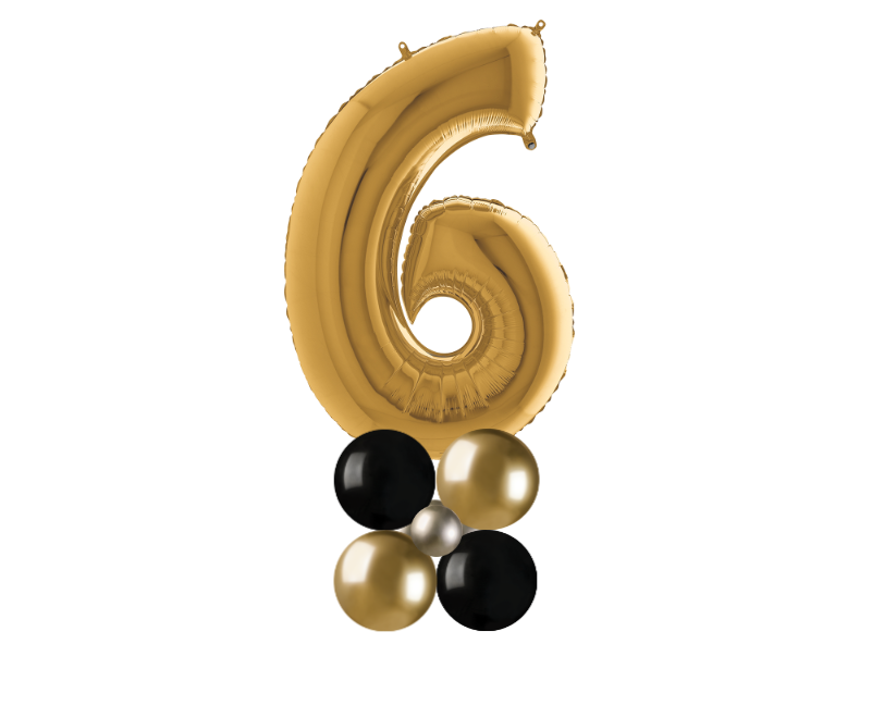 Gold and black stack number 6