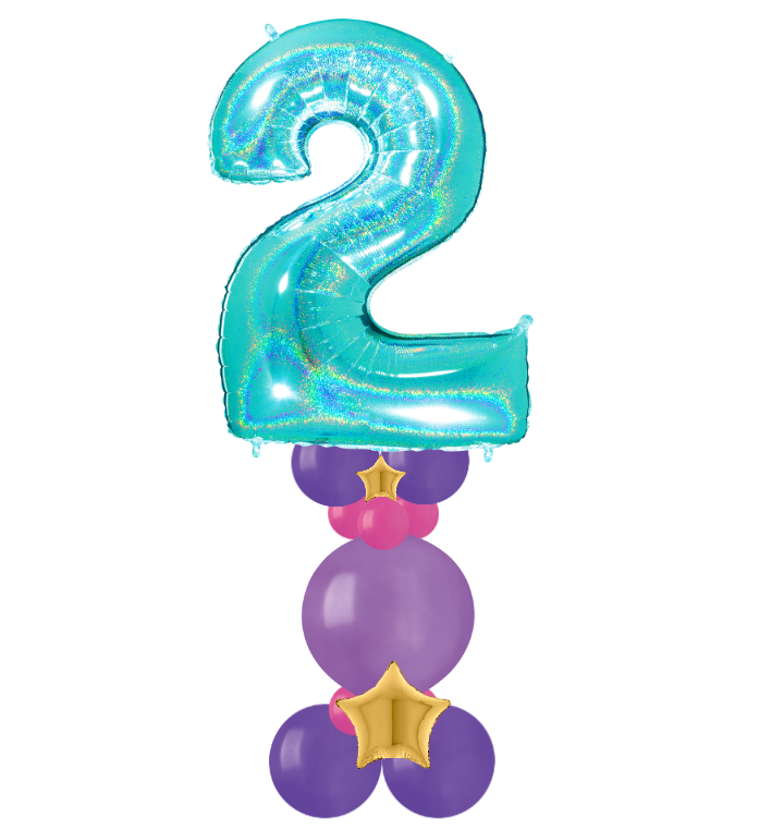 Pink and purple bubble column number 2