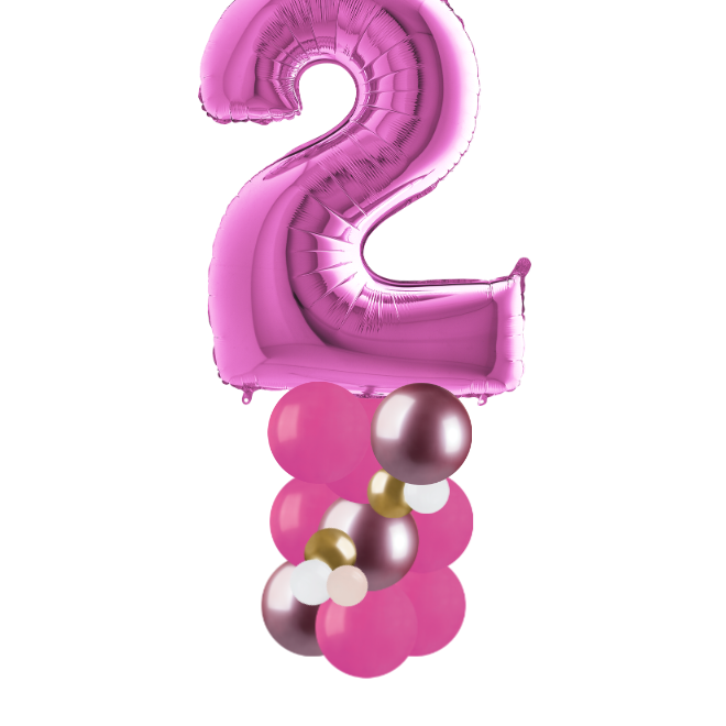 happy birthday pink and gold column number 2
