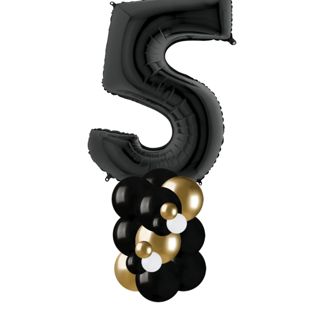 Black and gold column number 5