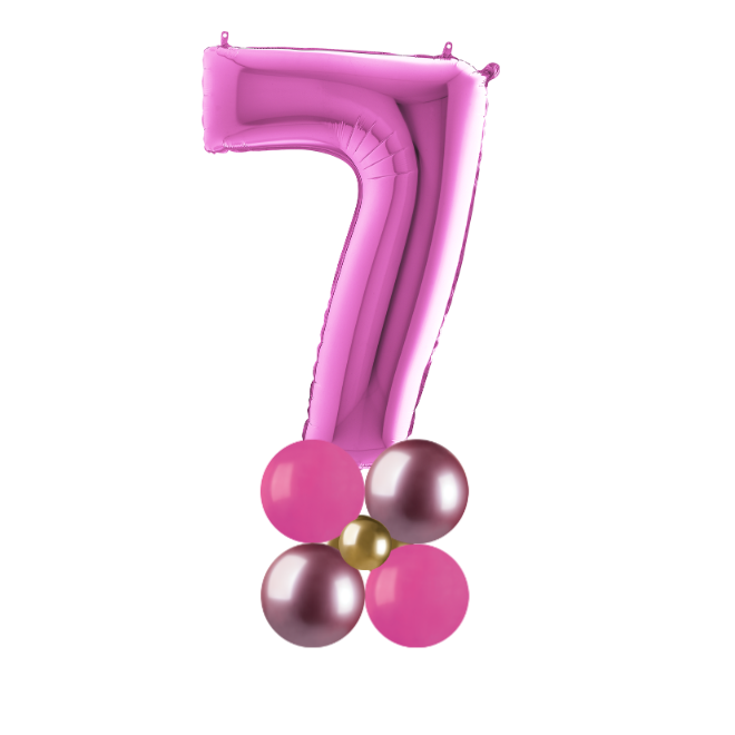 pink and gold stack number 7