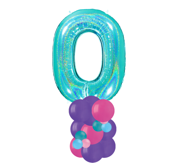 Pink and purple column number 0