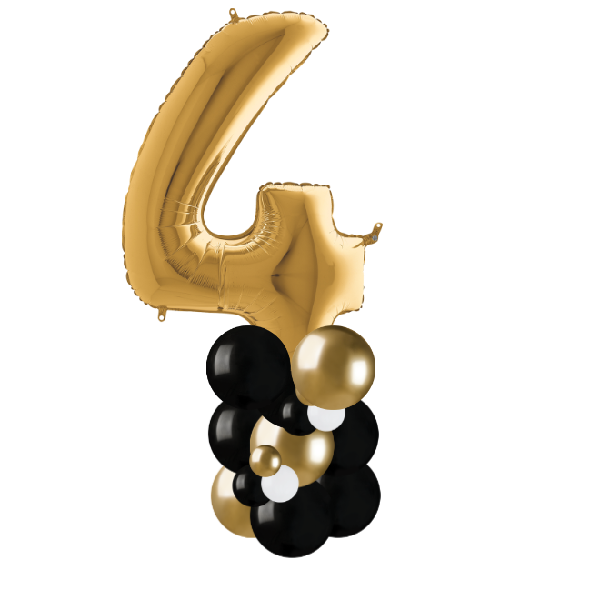 Gold and black column number 4