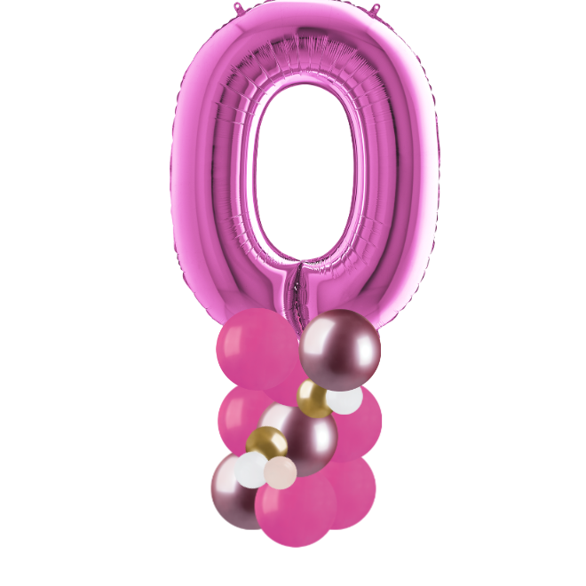 happy birthday pink and gold column number 0