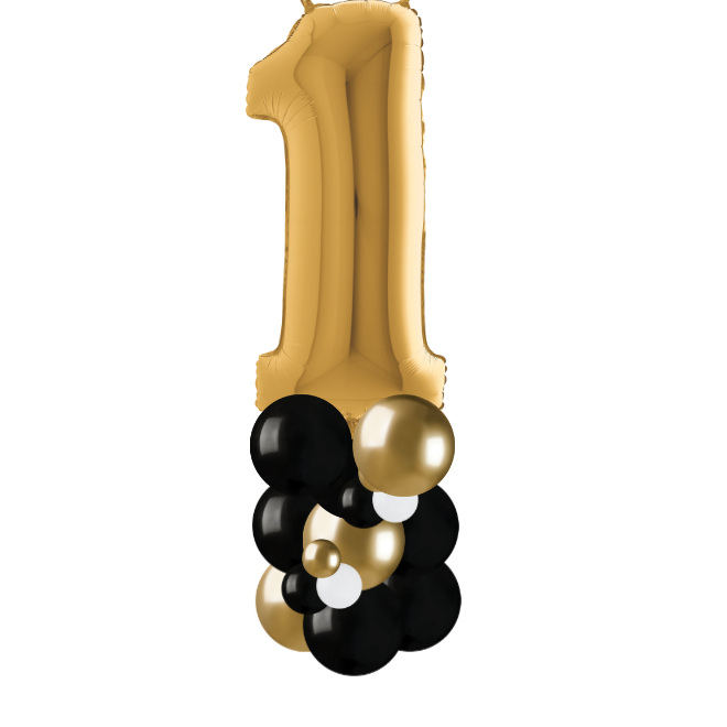 Gold and black column number 1